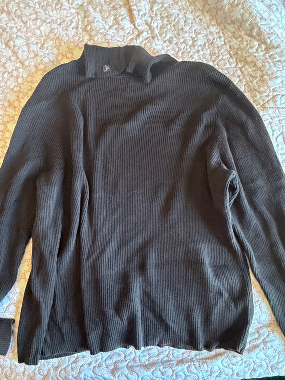 Lauren Ralph Lauren Black Ribbed Turtleneck Sweater